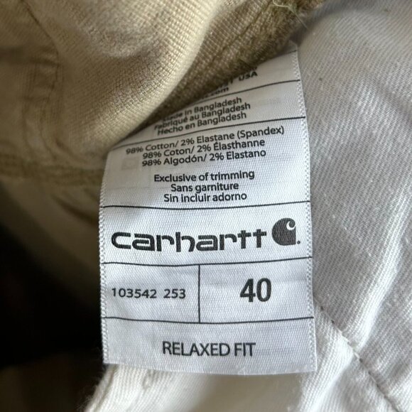 Carhartt Cargo Short Khaki Tan Size 38 Work Wear Vintage Relaxed Fit‎ 103542 253 - Picture 6 of 7